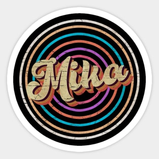 vintage circle line color Mika Sticker